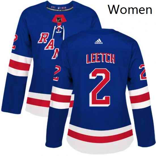 Womens Adidas New York Rangers 2 Brian Leetch Premier Royal Blue Home NHL Jersey